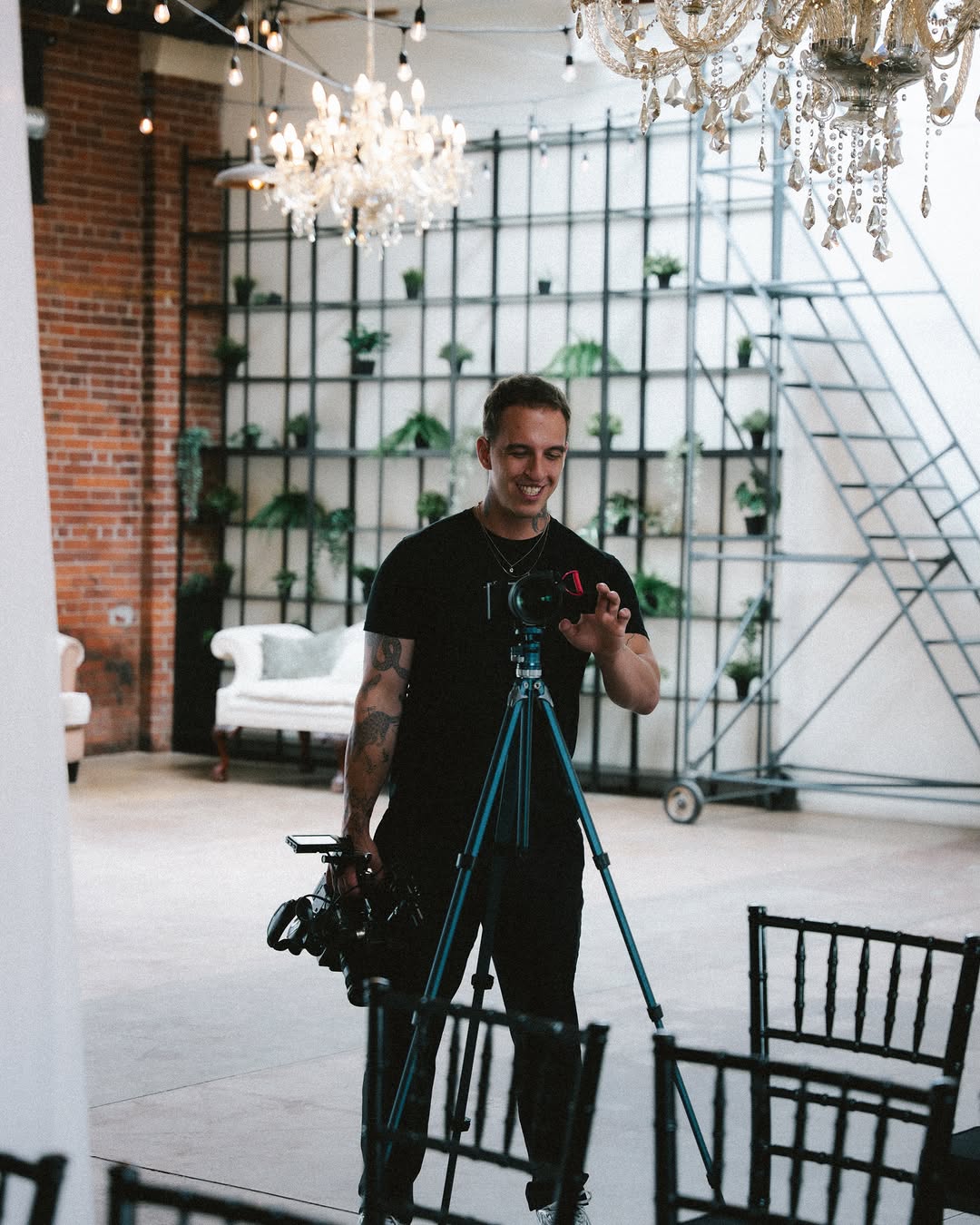 Jesse Rostotski on set with his cinema camera